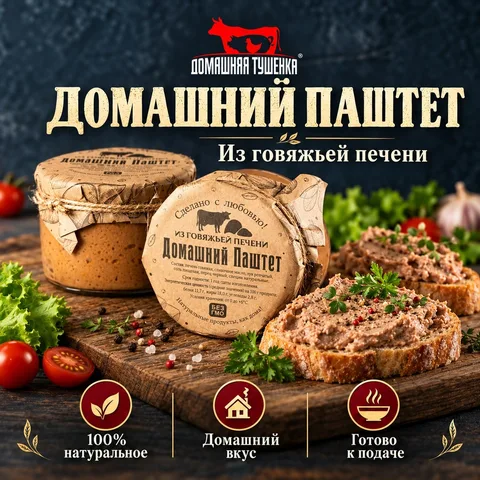 Паштет из говяжьей печени 250 гр.